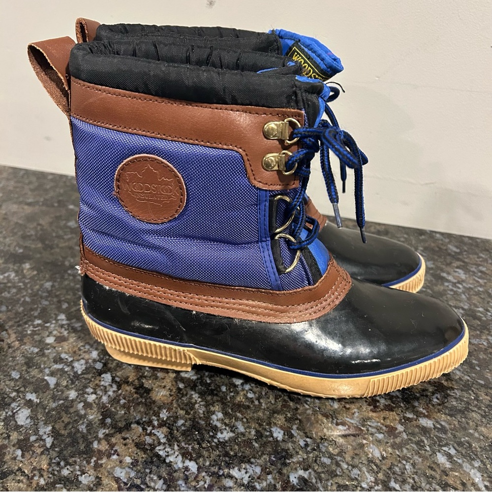 VTG Woodstock Thermolite Duck Boots Lace Up Insulated rain Boots Womens Sz 8 GUC